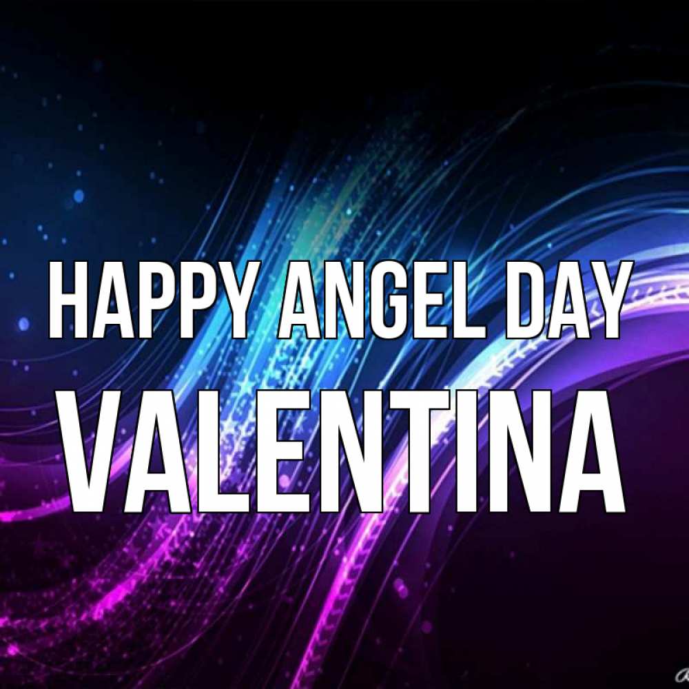 Greetings card с именем, Valentina happy angel day фиолетовый фон Greetings with text for free download 
