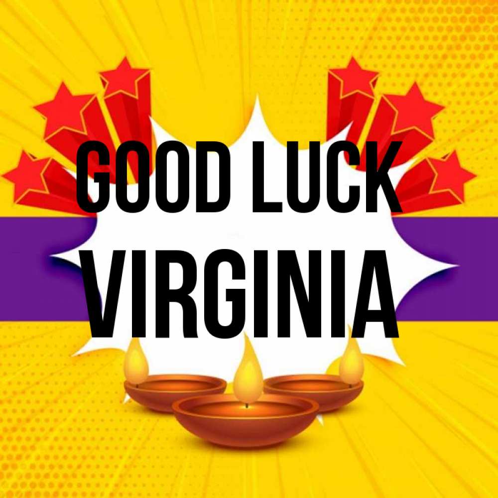 Greetings card с именем, Virginia Good luck векторное изображение Greetings with text for free download 