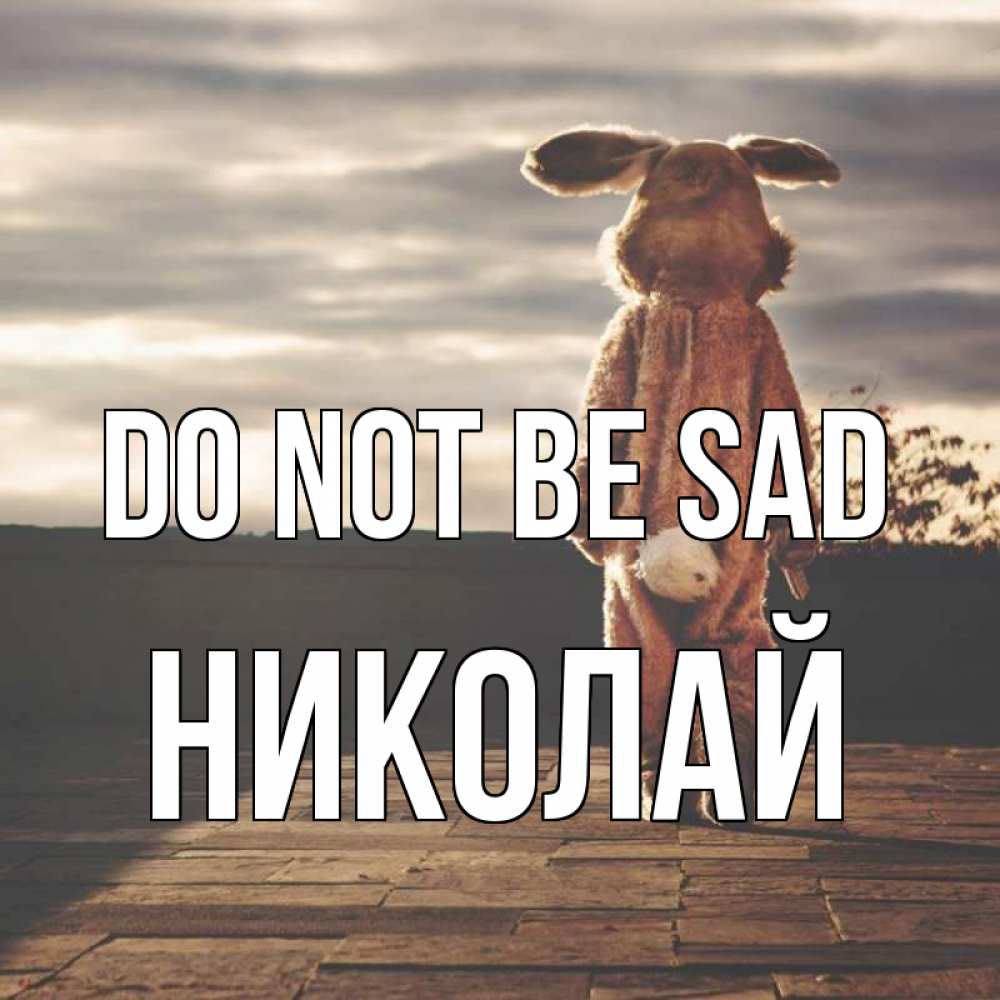 Greetings card с именем, Николай Do not be sad со спины Greetings with text for free download 