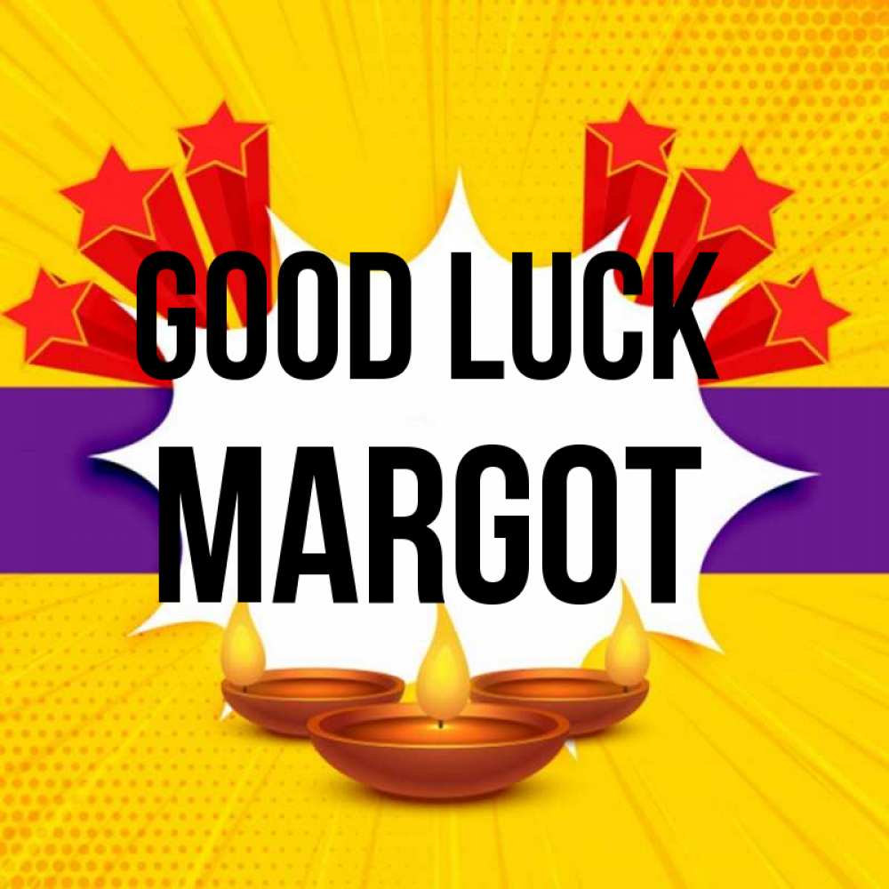 Greetings card с именем, Margot Good luck векторное изображение Greetings with text for free download 