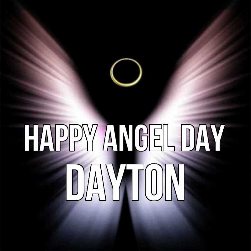 Greetings card с именем, Dayton happy angel day ангел из света Greetings with text for free download 
