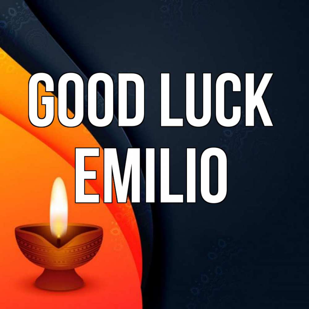 Greetings card с именем, Emilio Good luck абстрактный фон Greetings with text for free download 