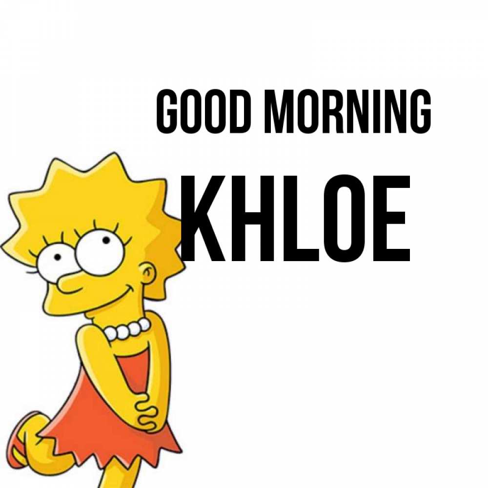 Greetings card с именем, Khloe Good morning в платье и ожерелье Greetings with text for free download 