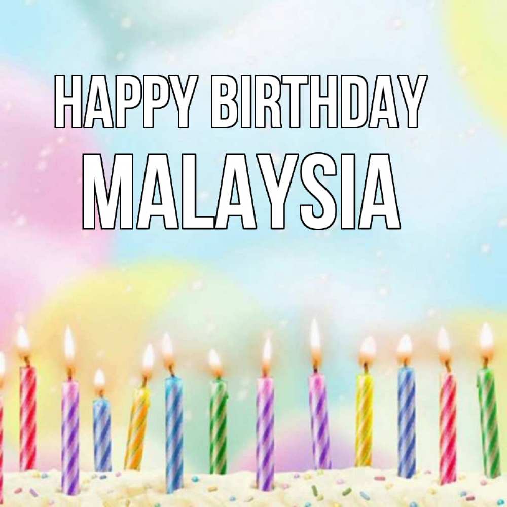 Greetings card с именем, Malaysia Happy Birthday разноцветное Greetings with text for free download 