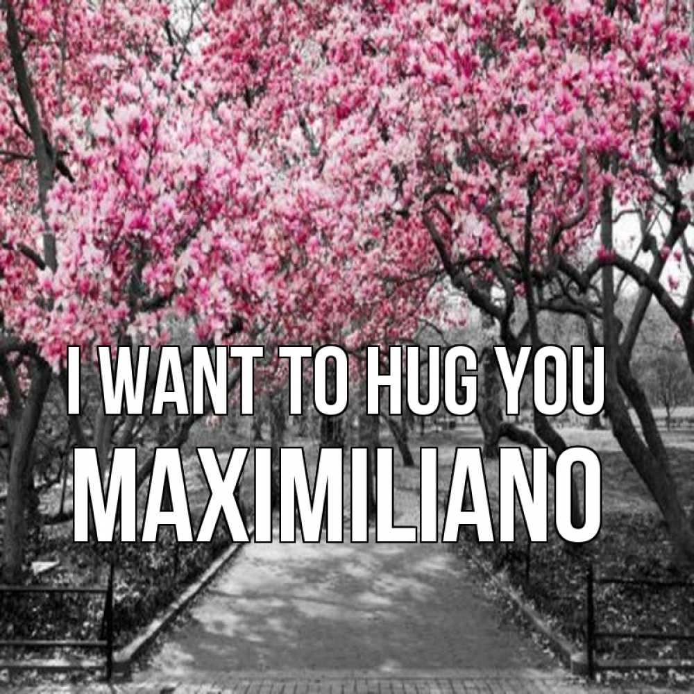 Greetings card с именем, Maximiliano I want to hug you обработанное фото Greetings with text for free download 