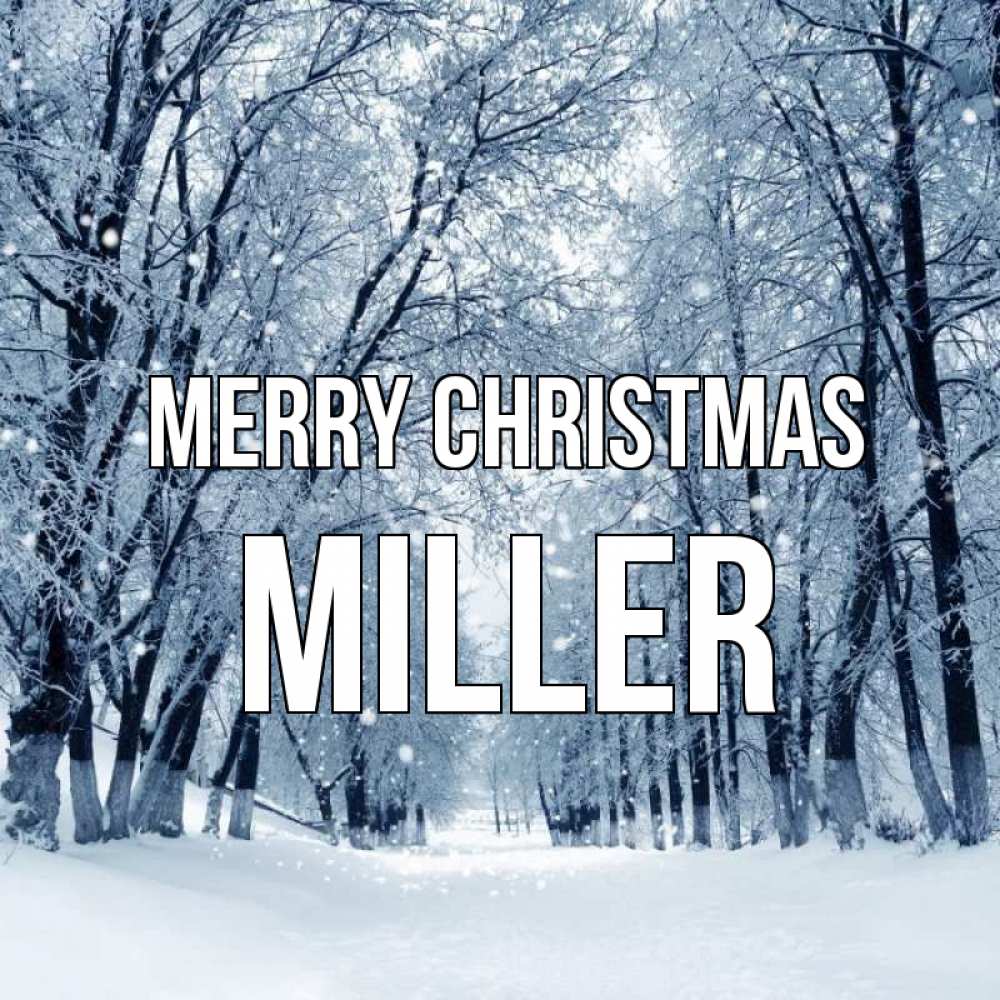 Greetings card с именем, Miller Merry Christmas снег, лес, парк Greetings with text for free download 