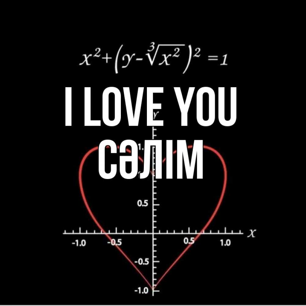 Greetings card с именем, СӘЛІМ I love you сердечная формула Greetings with text for free download 