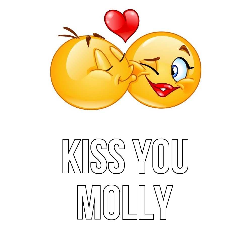 Greetings card с именем, Molly Kiss you губы и белые зубы Greetings with text for free download 