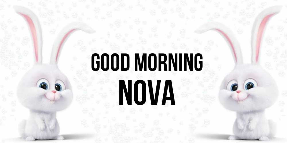Greetings card с именем, Nova Good morning кролики с длинными ушками Greetings with text for free download 
