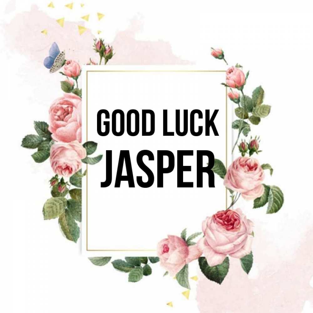 Greetings card с именем, Jasper Good luck розовые розы Greetings with text for free download 