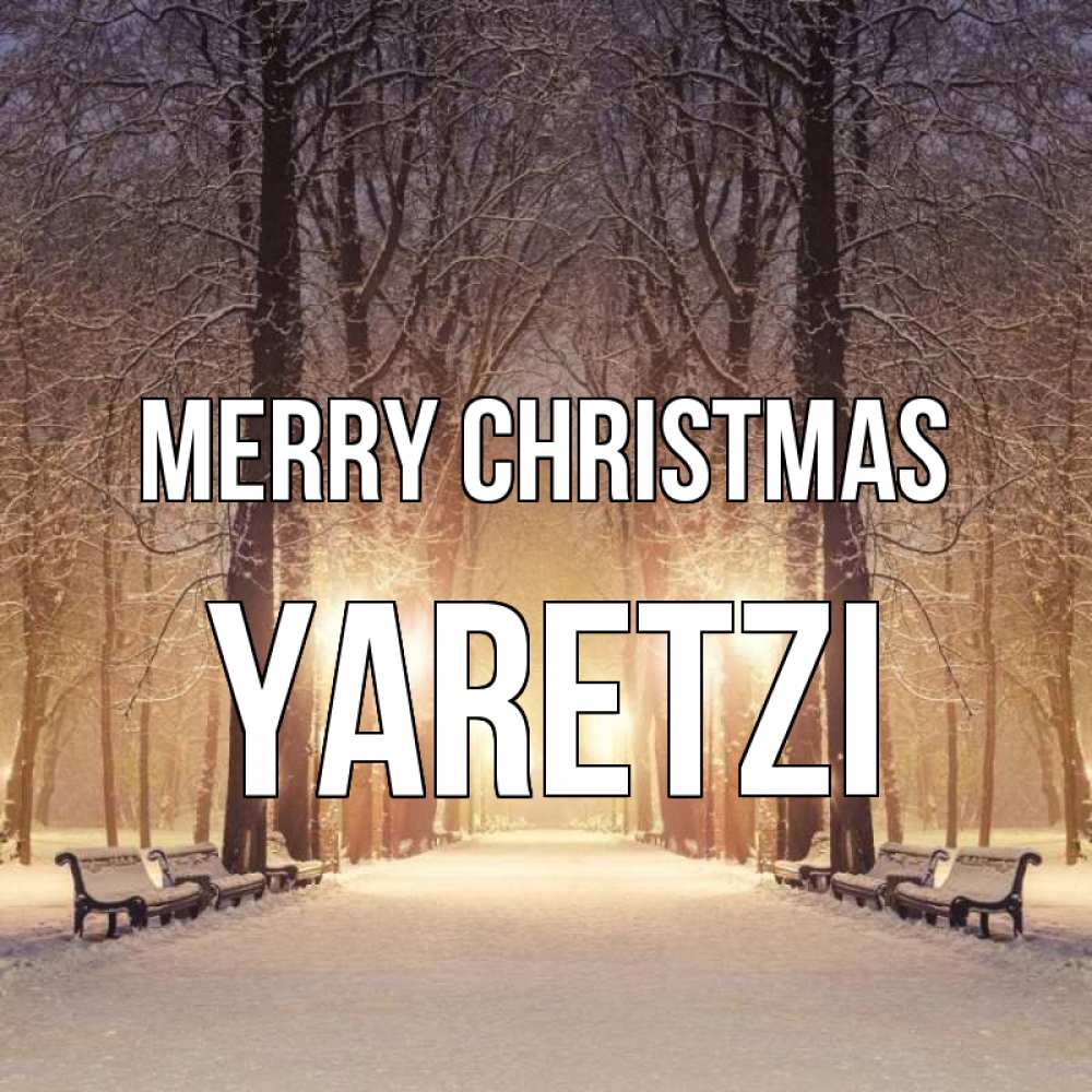 Greetings card с именем, Yaretzi Merry Christmas зима, парк, фонарь, лес Greetings with text for free download 