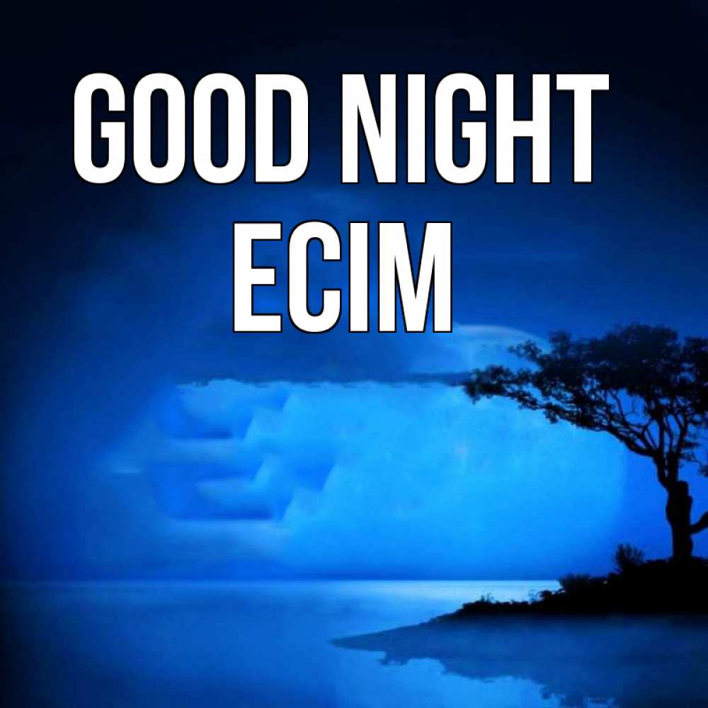 Greetings card с именем, Есім Good night ночное побережье Greetings with text for free download 