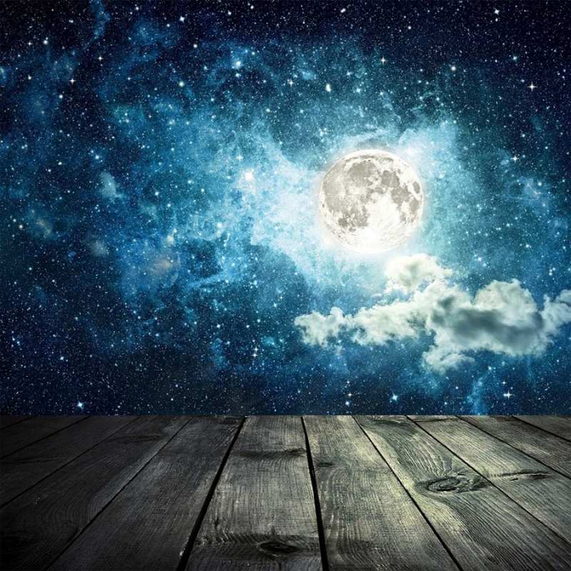 Открытка деревья  луна  Good night 