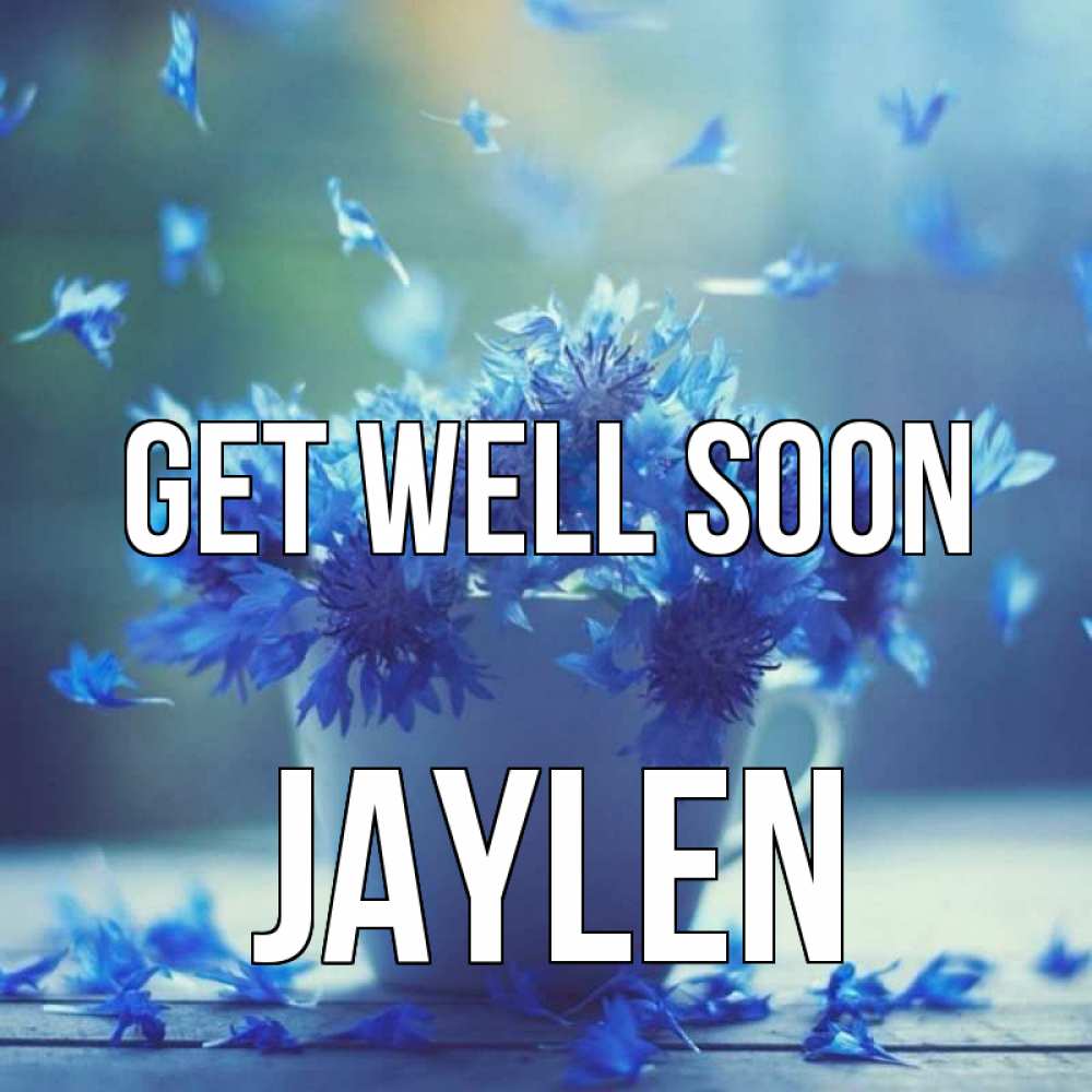 Greetings card с именем, Jaylen Get well soon кружка с зельем и цветами Greetings with text for free download 