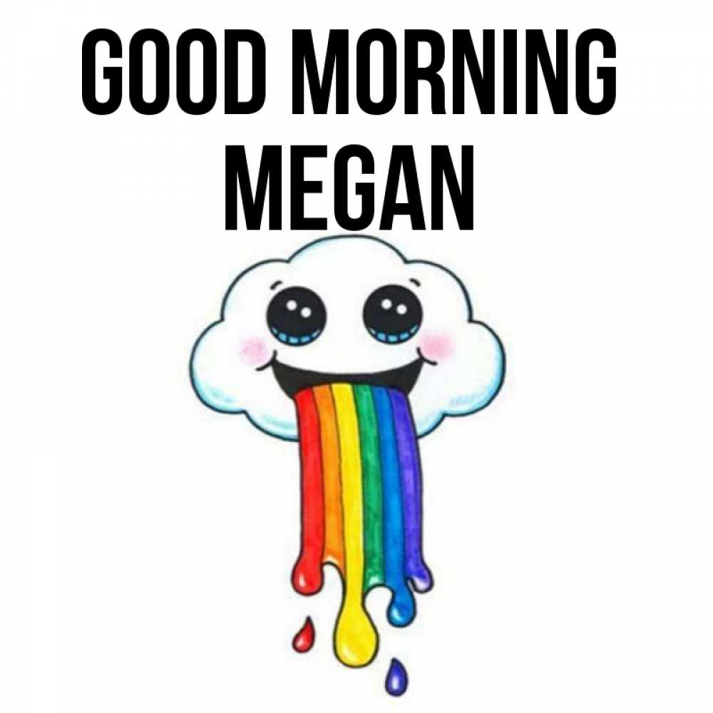 Greetings card с именем, Megan Good morning утречко Greetings with text for free download 