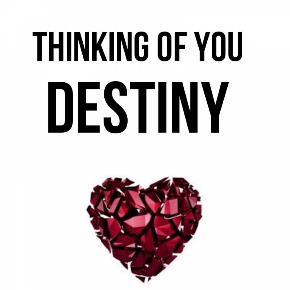 Greetings card с именем, Destiny Thinking of you рубиновое 1 Greetings with text for free download 