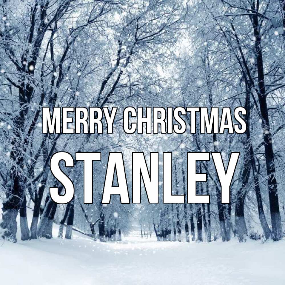 Greetings card с именем, Stanley Merry Christmas снег, лес, парк Greetings with text for free download 
