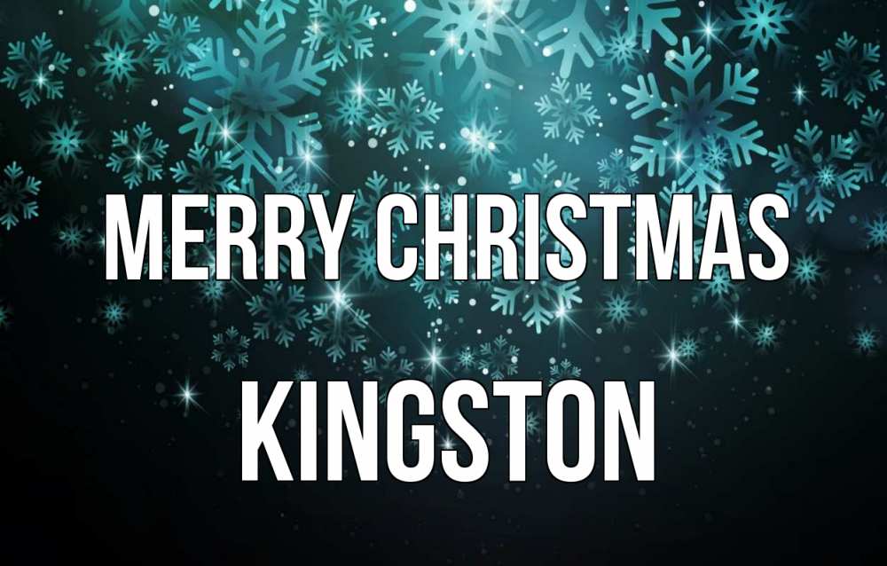 Greetings card с именем, Kingston Merry Christmas Снежинки Greetings with text for free download 