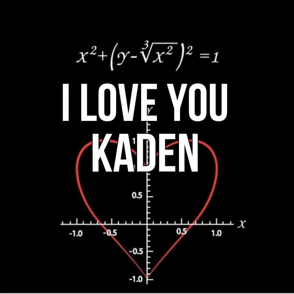 Greetings card с именем, Kaden I love you сердечная формула Greetings with text for free download 