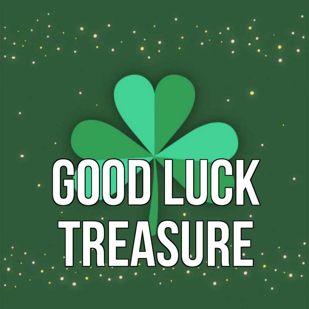 Greetings card с именем, Treasure Good luck лист клевера Greetings with text for free download 