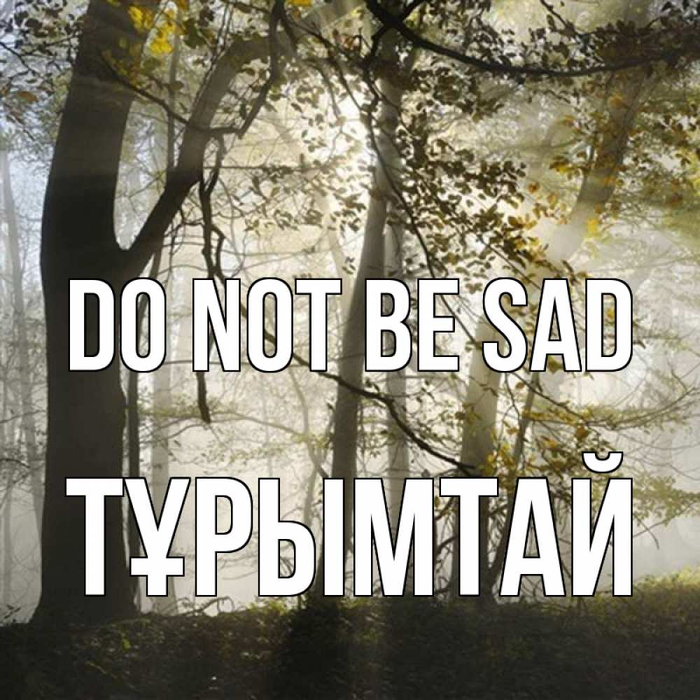 Greetings card с именем, ТҰРЫМТАЙ Do not be sad лес и свет Greetings with text for free download 