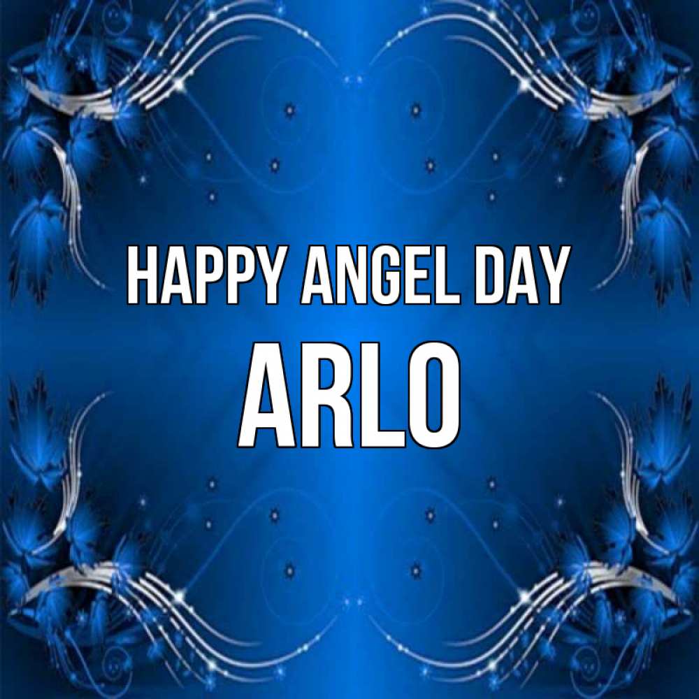 Greetings card с именем, Arlo happy angel day красивая рамочка с узорами Greetings with text for free download 