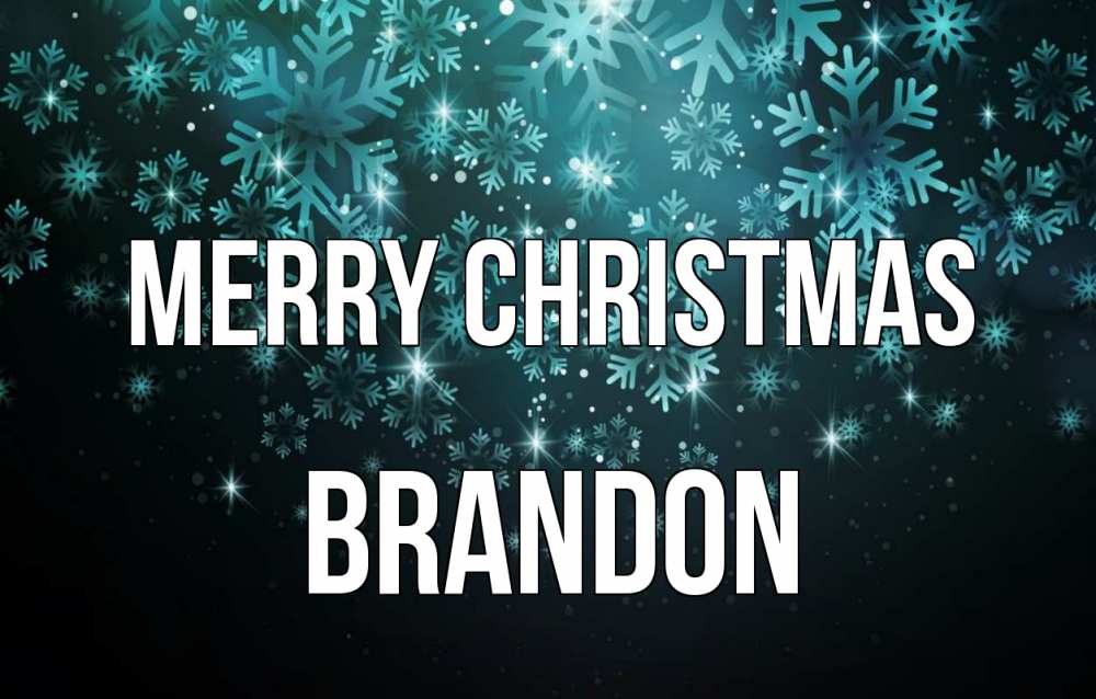 Greetings card с именем, Brandon Merry Christmas Снежинки Greetings with text for free download 