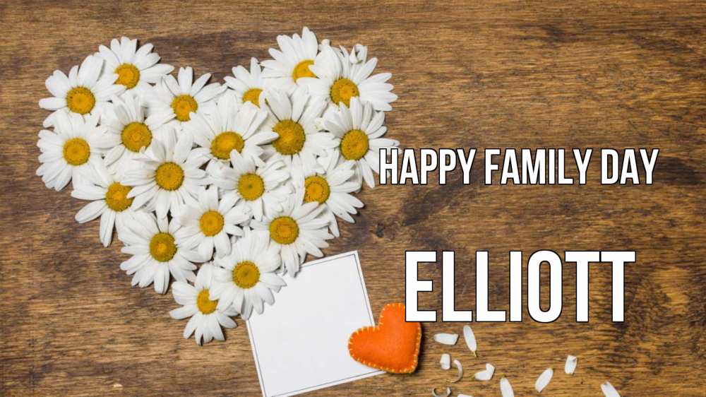 Greetings card с именем, Elliott happy family day с днем семьи Greetings with text for free download 