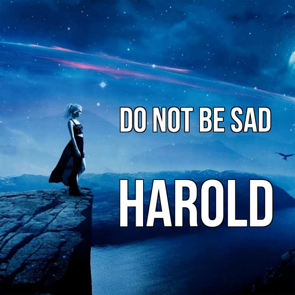 Greetings card с именем, Harold Do not be sad вода и скала Greetings with text for free download 