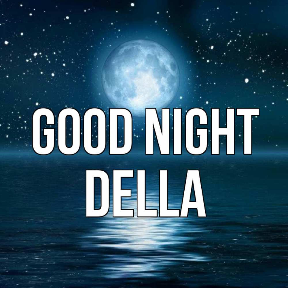 Greetings card с именем, Della Good night звезды Greetings with text for free download 