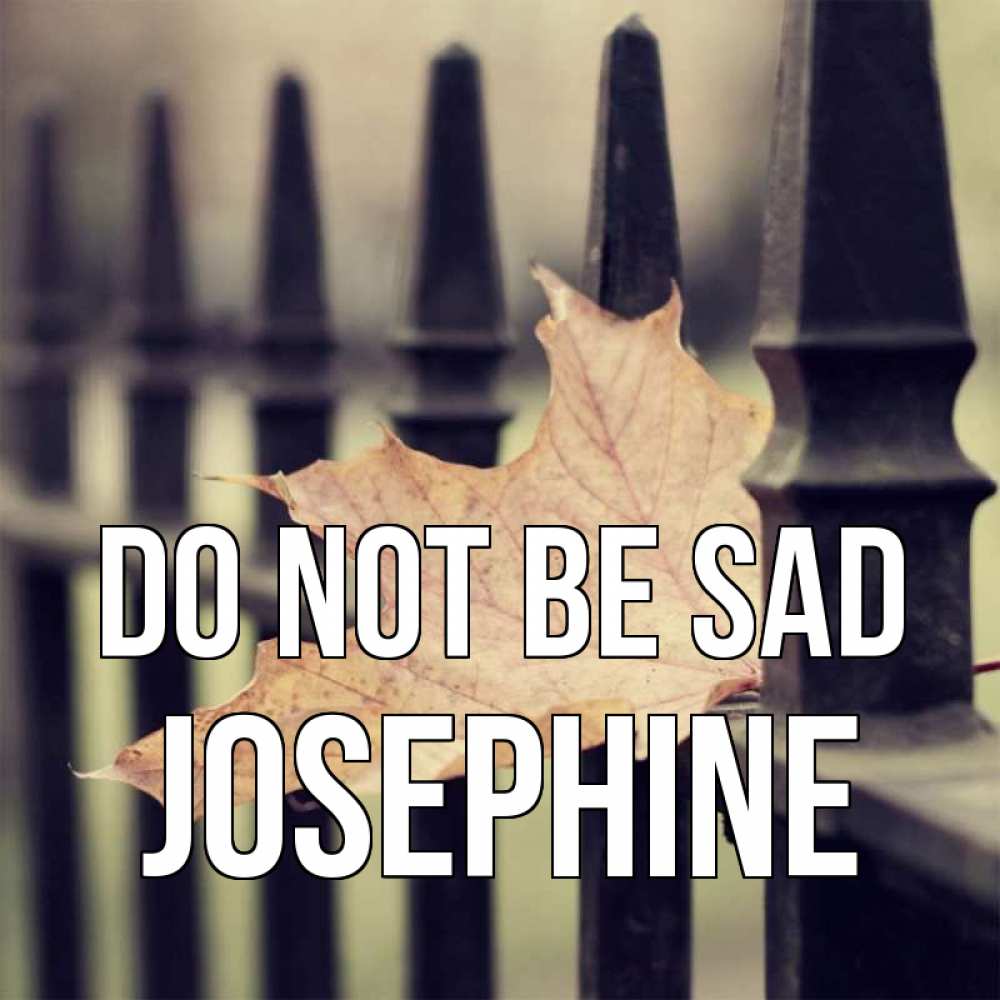 Greetings card с именем, Josephine Do not be sad лист клена Greetings with text for free download 