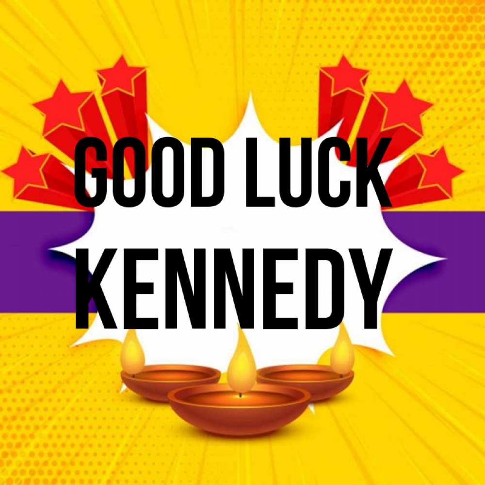 Greetings card с именем, Kennedy Good luck векторное изображение Greetings with text for free download 