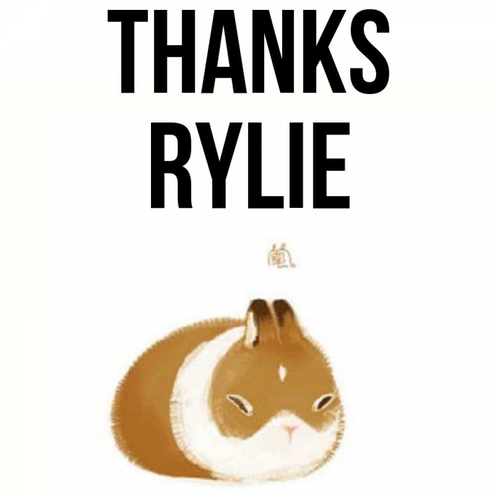 Greetings card с именем, Rylie Thanks коричнево белый домашний питомец Greetings with text for free download 