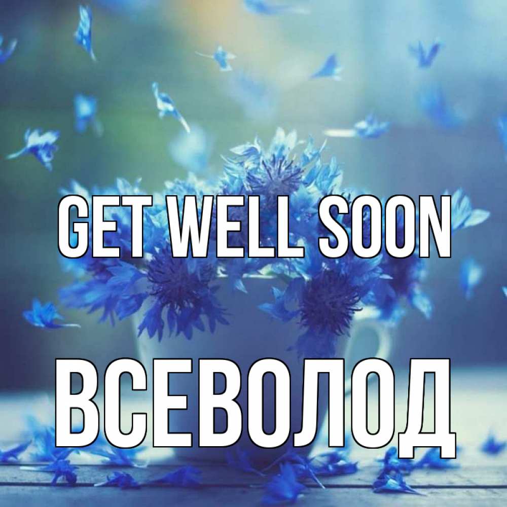 Greetings card с именем, Всеволод Get well soon кружка с зельем и цветами Greetings with text for free download 