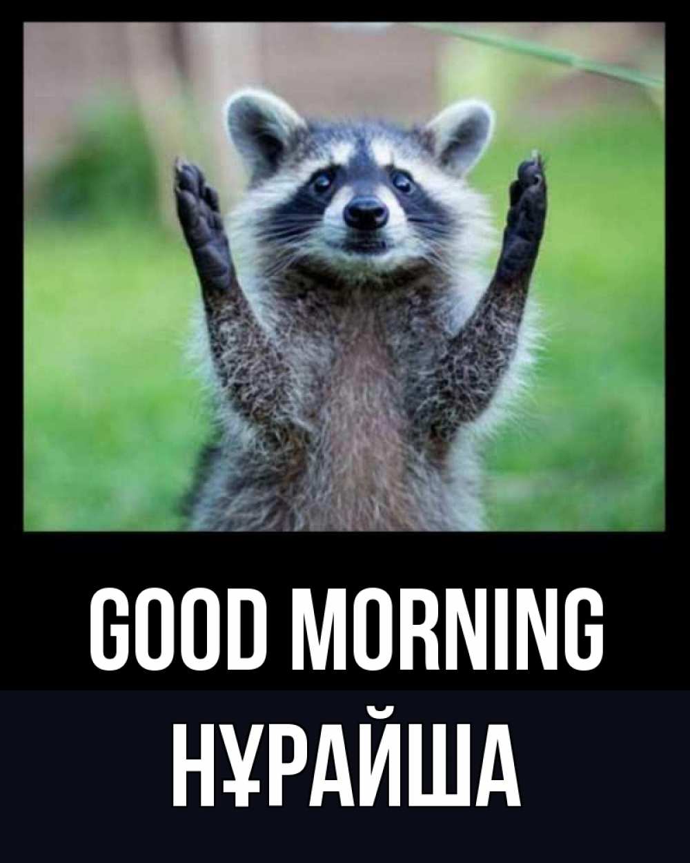 Greetings card с именем, НҰРАЙША Good morning хорошее настроение утречком Greetings with text for free download 