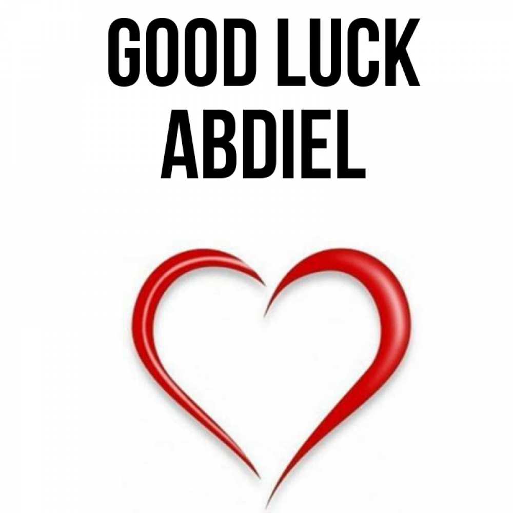 Greetings card с именем, Abdiel Good luck для удачливых людей Greetings with text for free download 
