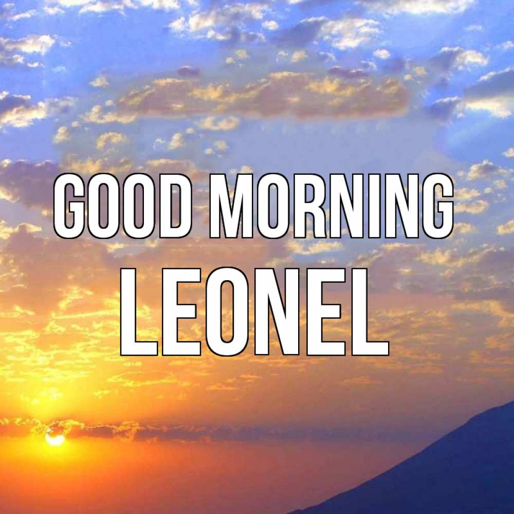 Greetings card с именем, Leonel Good morning облака и солнце Greetings with text for free download 