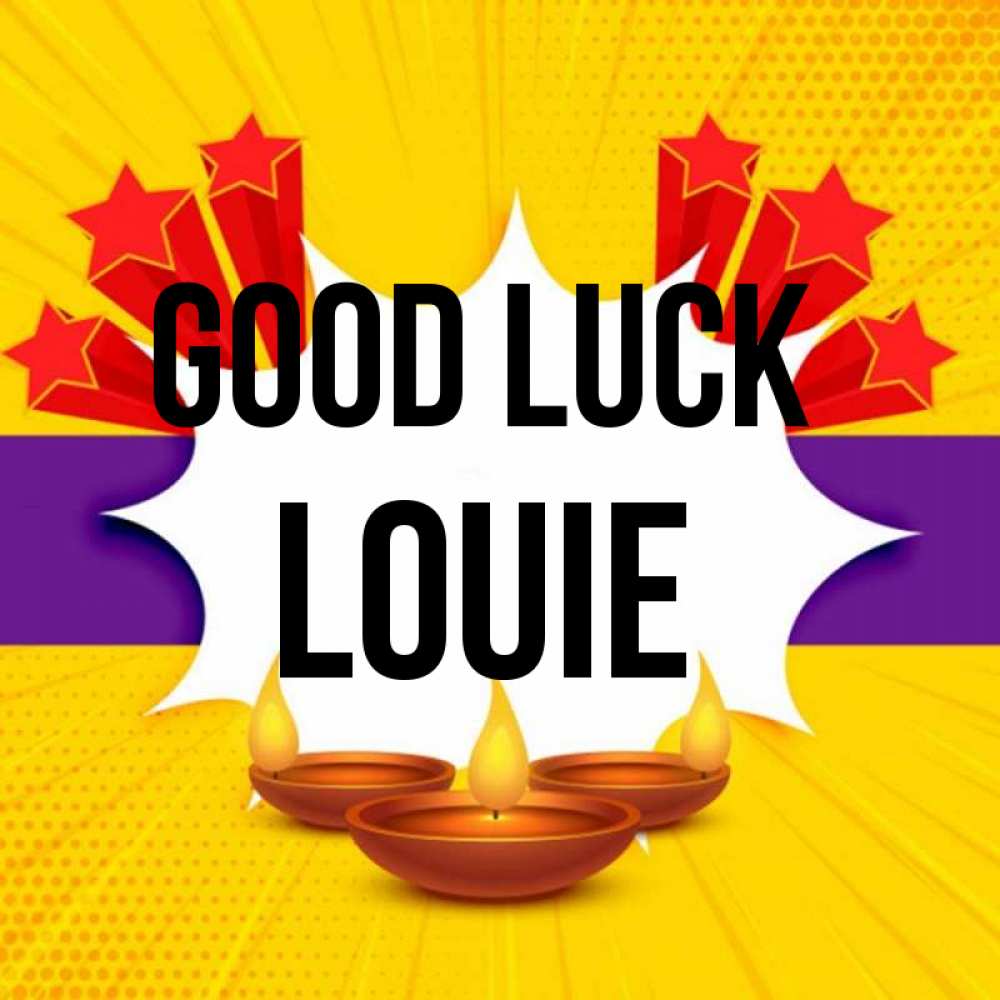 Greetings card с именем, Louie Good luck векторное изображение Greetings with text for free download 