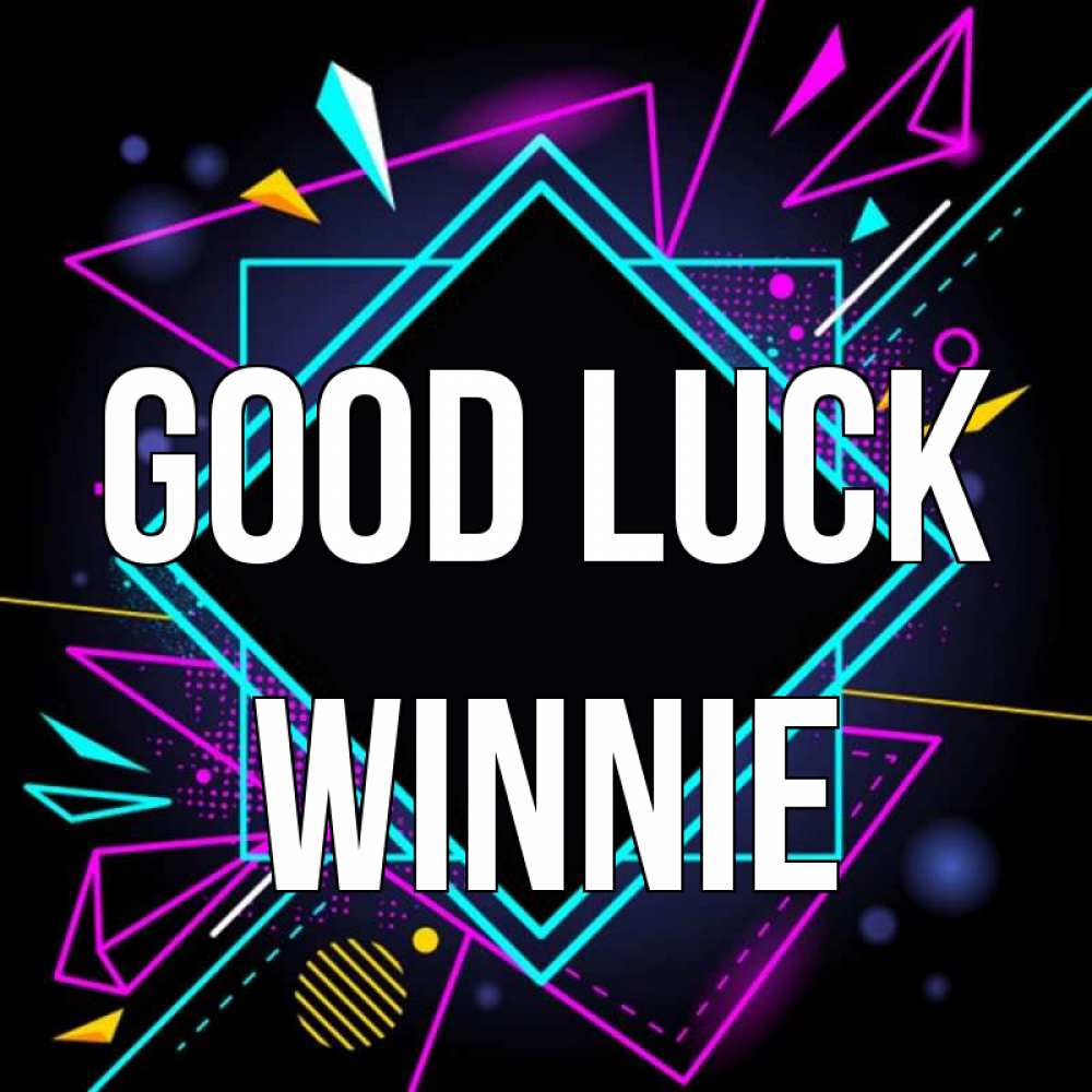 Greetings card с именем, Winnie Good luck рамочки Greetings with text for free download 