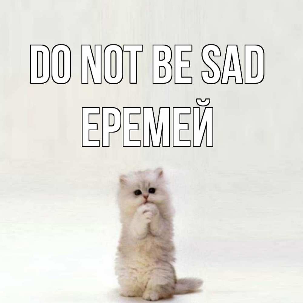 Greetings card с именем, Еремей Do not be sad грустный кот Greetings with text for free download 