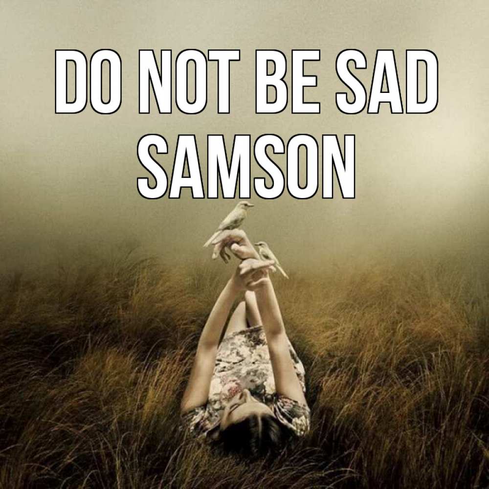 Greetings card с именем, Samson Do not be sad поле и туман Greetings with text for free download 