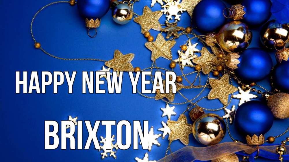 Greetings card с именем, Brixton Happy New Year ёлочные украшения Greetings with text for free download 