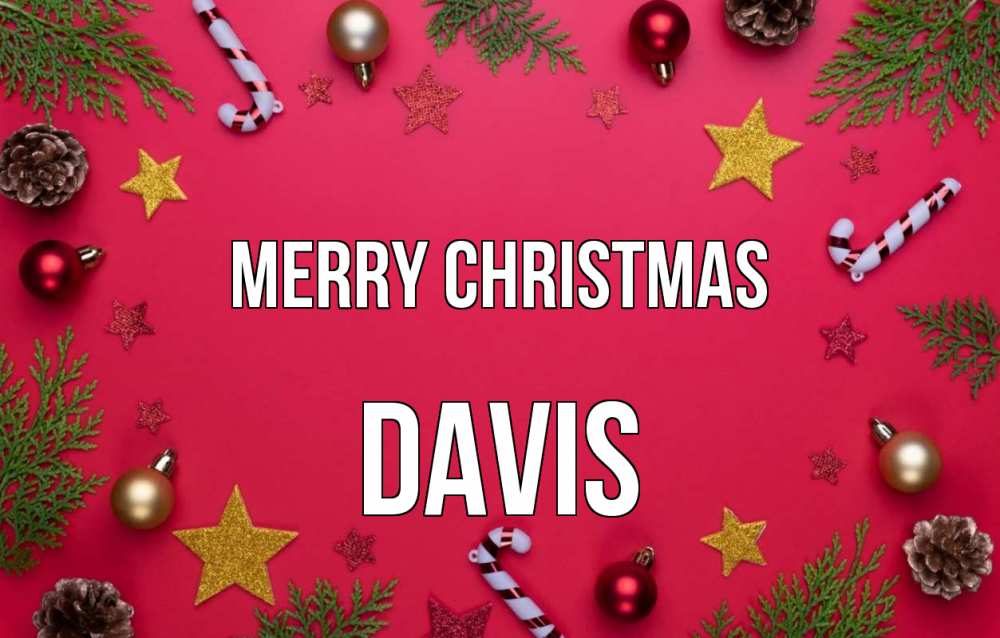 Greetings card с именем, Davis Merry Christmas с рождеством Greetings with text for free download 