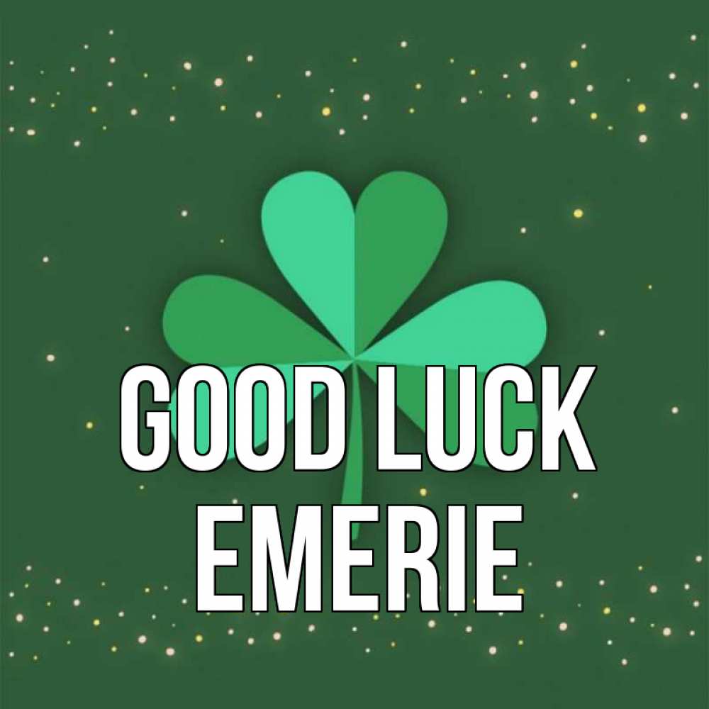 Greetings card с именем, Emerie Good luck лист клевера Greetings with text for free download 