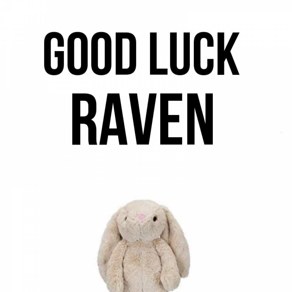 Greetings card с именем, Raven Good luck сайт создаватель открыток Greetings with text for free download 