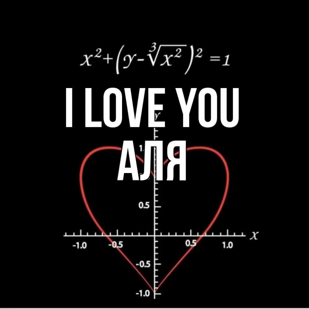 Greetings card с именем, Аля I love you сердечная формула Greetings with text for free download 