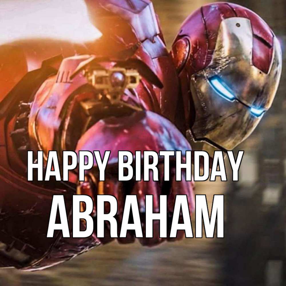 Greetings card с именем, Abraham Happy Birthday марвел супергерои в костюме Greetings with text for free download 