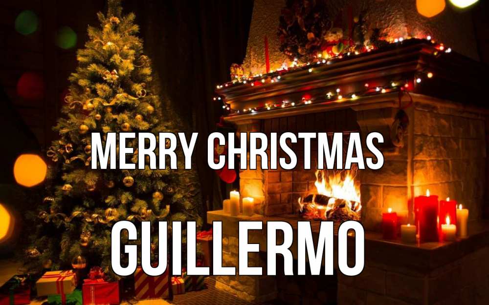 Greetings card с именем, Guillermo Merry Christmas новый год Greetings with text for free download 