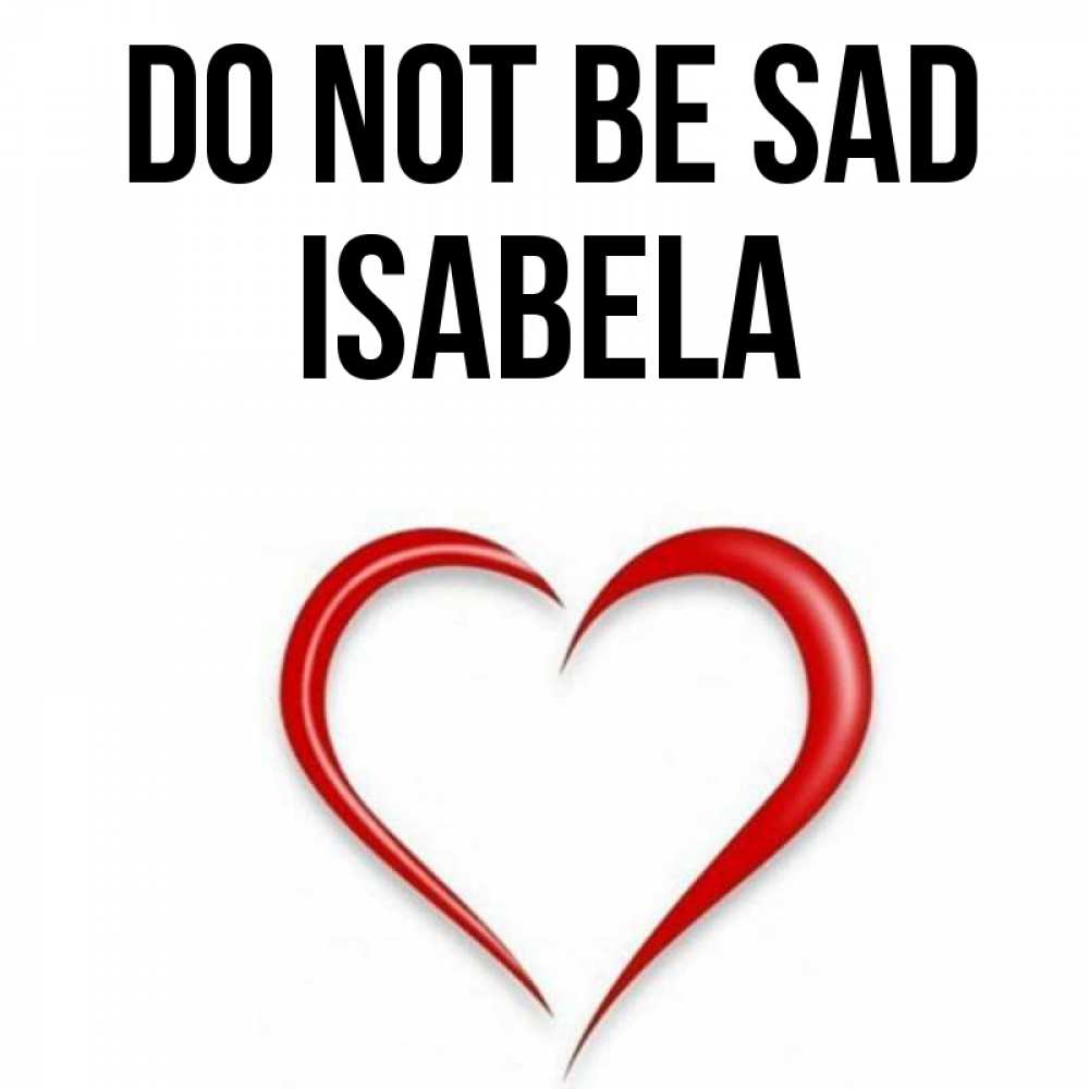 Greetings card с именем, Isabela Do not be sad для любимой Greetings with text for free download 
