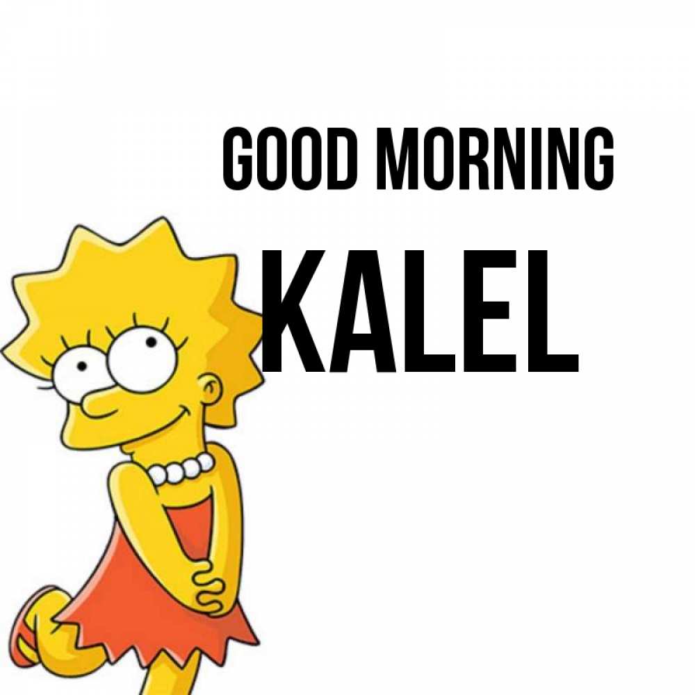 Greetings card с именем, Kalel Good morning в платье и ожерелье Greetings with text for free download 